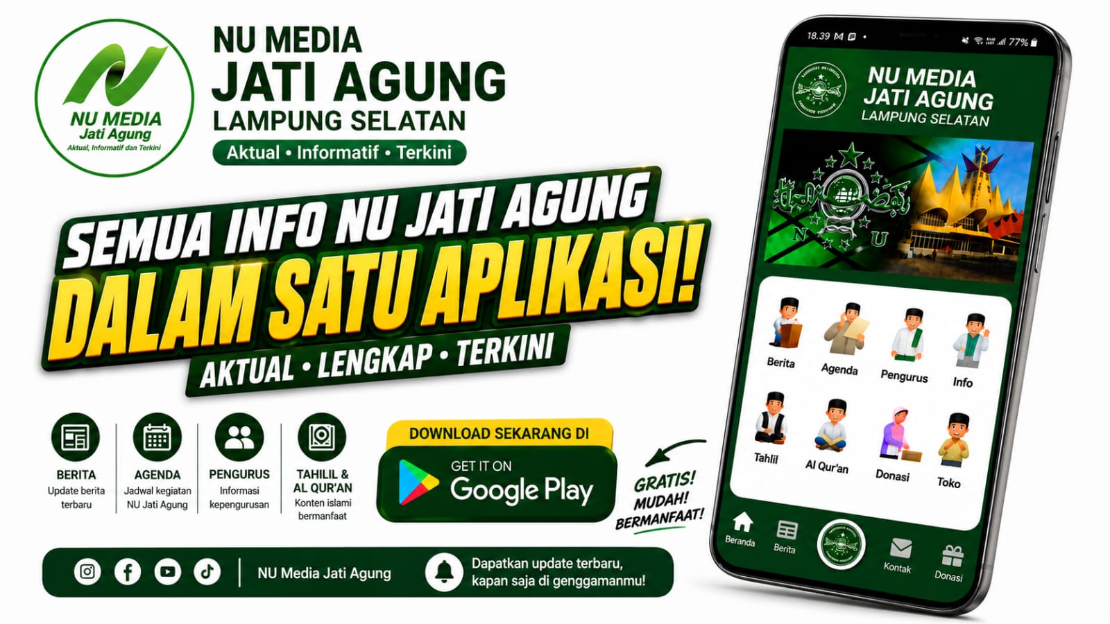 Yuk Download Aplikasi NU Media Jati Agung Sekarang