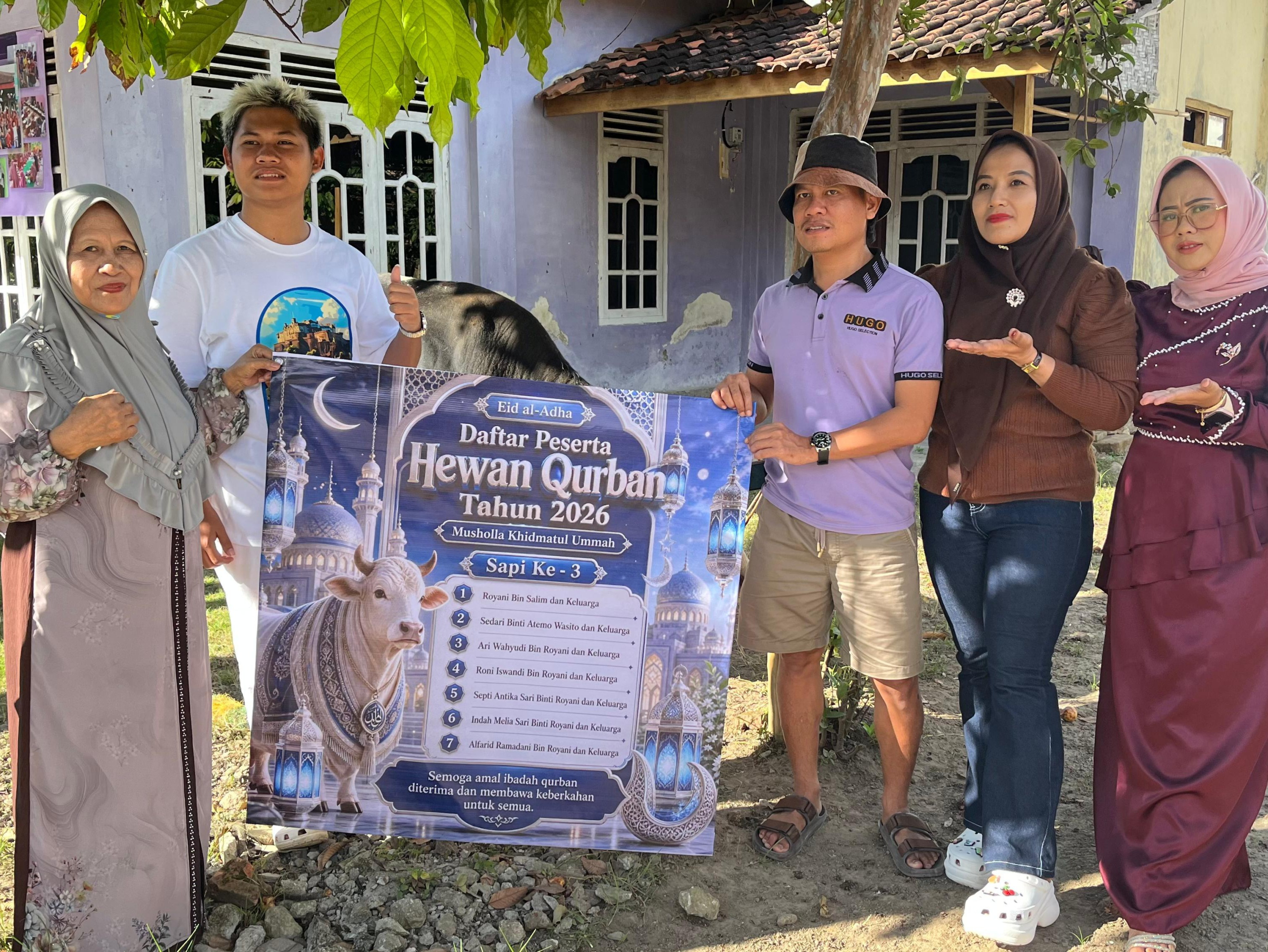 Omped Visual Berkurban Sapi untuk Warga Pesawaran