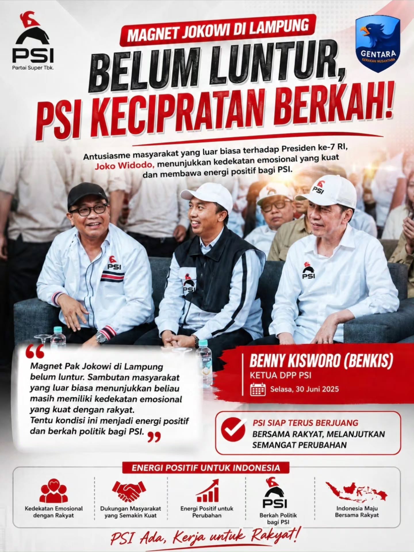 Magnet Jokowi di Lampung Dinilai Masih Kuat, PSI Akui Berkah Politik  Magnet Jokowi Masih Kuat di Tengah Antusiasme Warga Lampung
