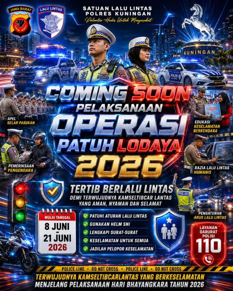 Operasi Patuh Lodaya 2026 Dimulai, Polisi Bidik 11 Pelanggaran Prioritas di Kuningan