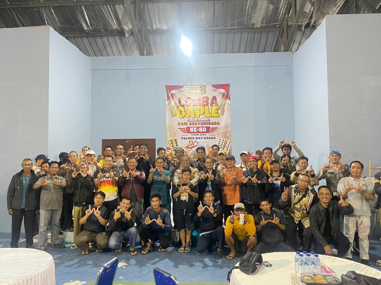 Pererat Silaturahmi, Polres Way Kanan Gelar Turnamen Gaple Kapolres Cup dalam Rangka Hari Bhayangkara ke-80