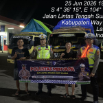SATLANTAS POLRES WAY KANAN PATROLI MALAM, ARUS LALU LINTAS LINTAS TENGAH RAMAI LANCAR