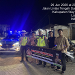 Patroli Malam Kasatlantas Polres Way Kanan, Arus Lalin Jalinteng Alang-Alang Ramai Lancar