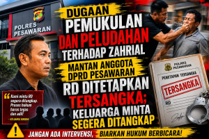 Dugaan Pemukulan dan Peludahan Terhadap Zahrial, Mantan Anggota DPRD Pesawaran RD Ditetapkan Tersangka; Keluarga Minta Segera Ditangkap