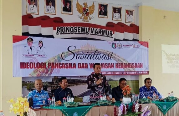 Bupati Pringsewu Buka Sosialisasi Ideologi Pancasila dan Wawasan Kebangsaan di 40 Pekon dan Kelurahan
