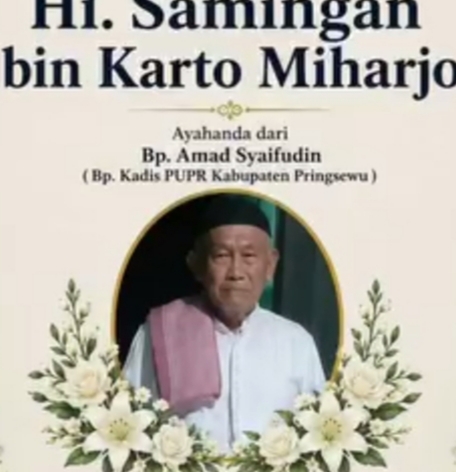 Ketua DPC ASWIN Pringsewu Sampaikan Belasungkawa atas Wafatnya H. Samingan bin Karto Miharjo