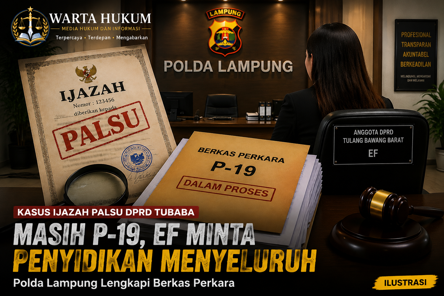 DPRD Tubaba Terseret Kasus Ijazah Palsu: EF Minta Semua Pihak Diusut, Penyidikan Masih Berjalan