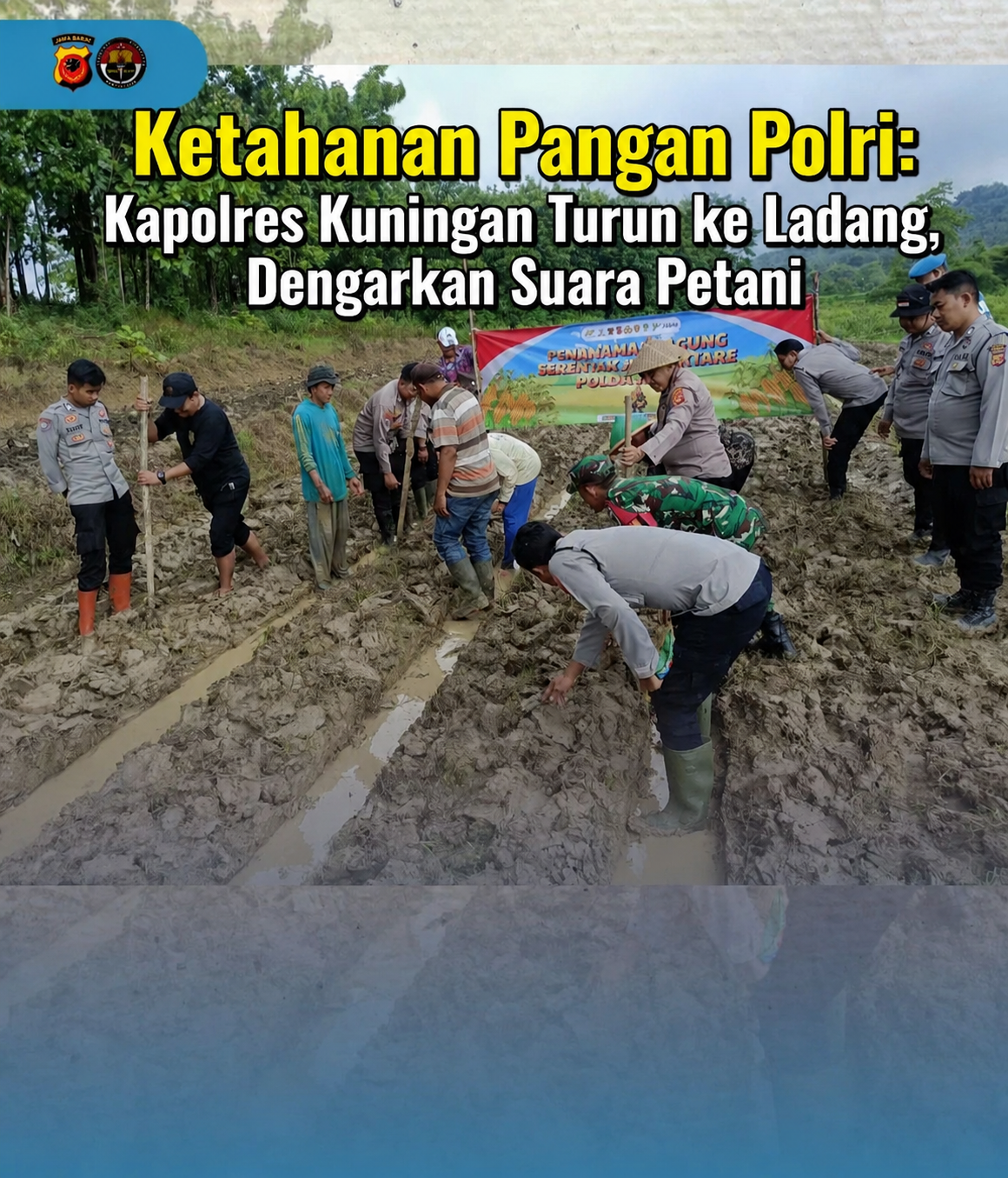 Ketahanan Pangan Polri: Kapolres Kuningan Turun ke Ladang, Dengarkan Suara Petani