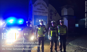 Kasatlantas Polres Way Kanan Patroli Malam di Perbatasan, Arus Lalin Lintas Sumatera Terpantau Lancar