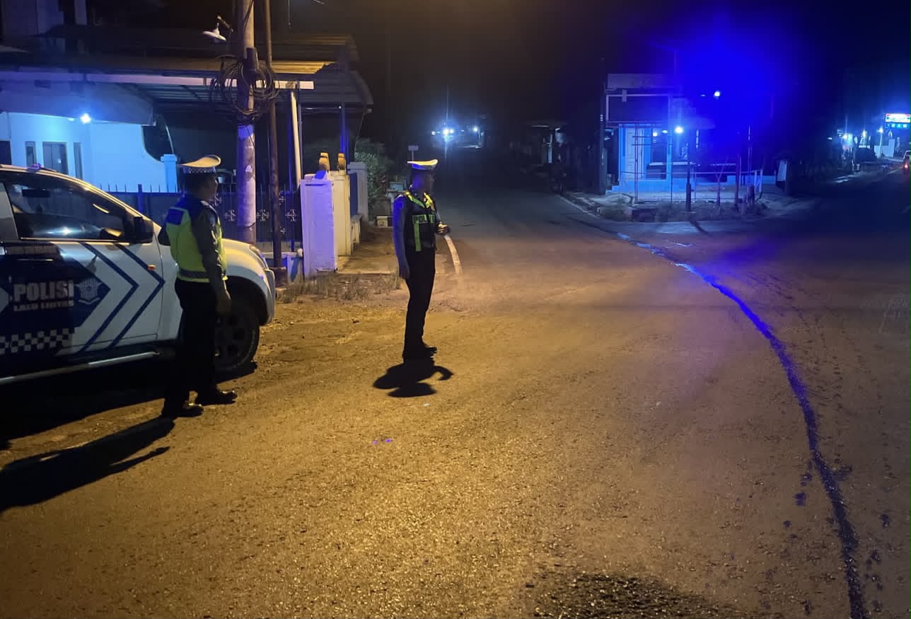 Tingkatkan Keamanan dan Keselamatan, Sat Lantas Polres Way Kanan Gelar Patroli Blue Light