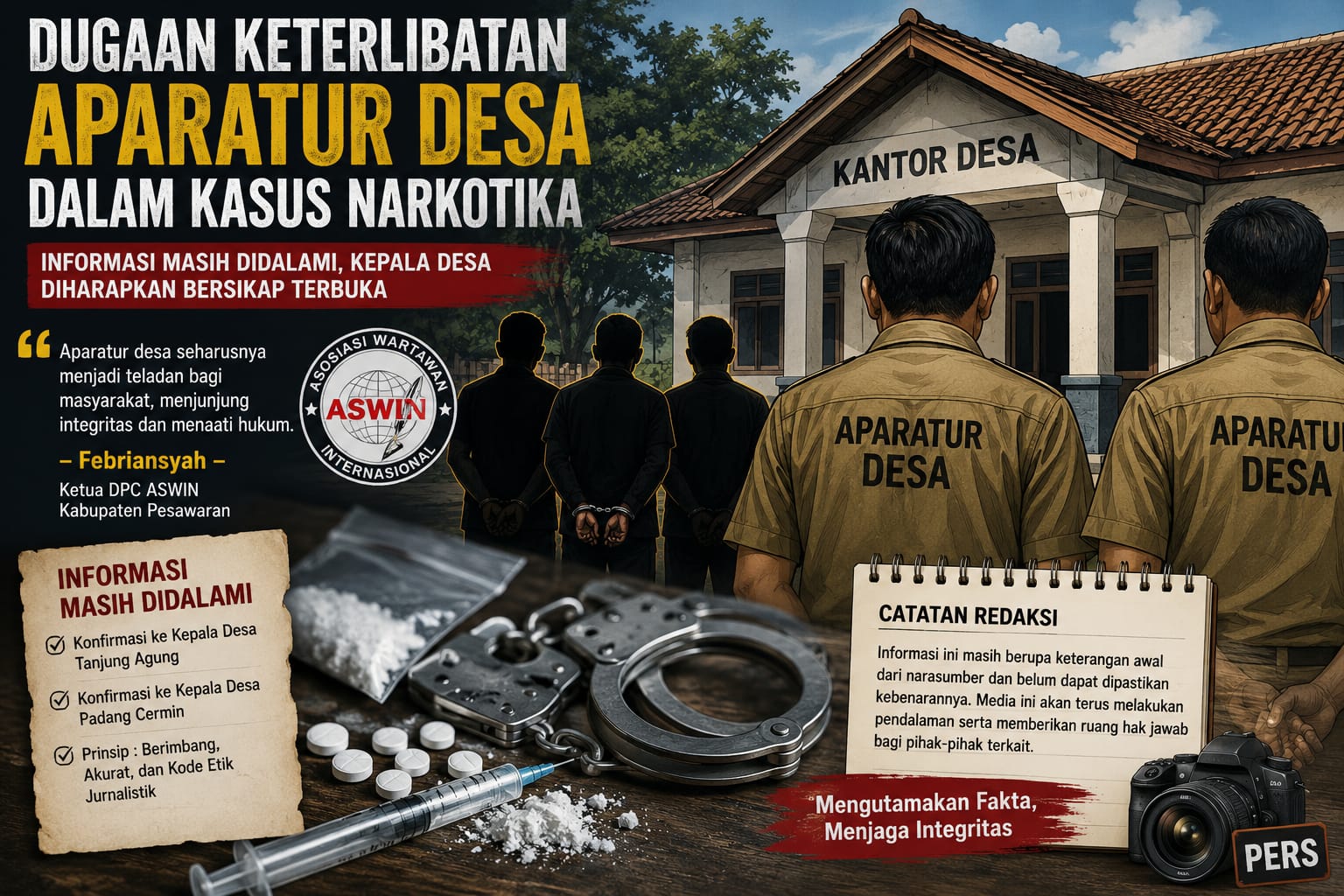 Dugaan Keterlibatan Aparatur Desa dalam Kasus Narkotika di Way Khilau Masih Didalami