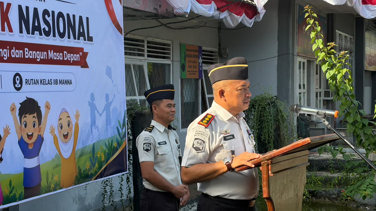 Rutan Kelas IIB Manna Gelar Upacara Peringatan Hari Anak Nasional Tahun 2026