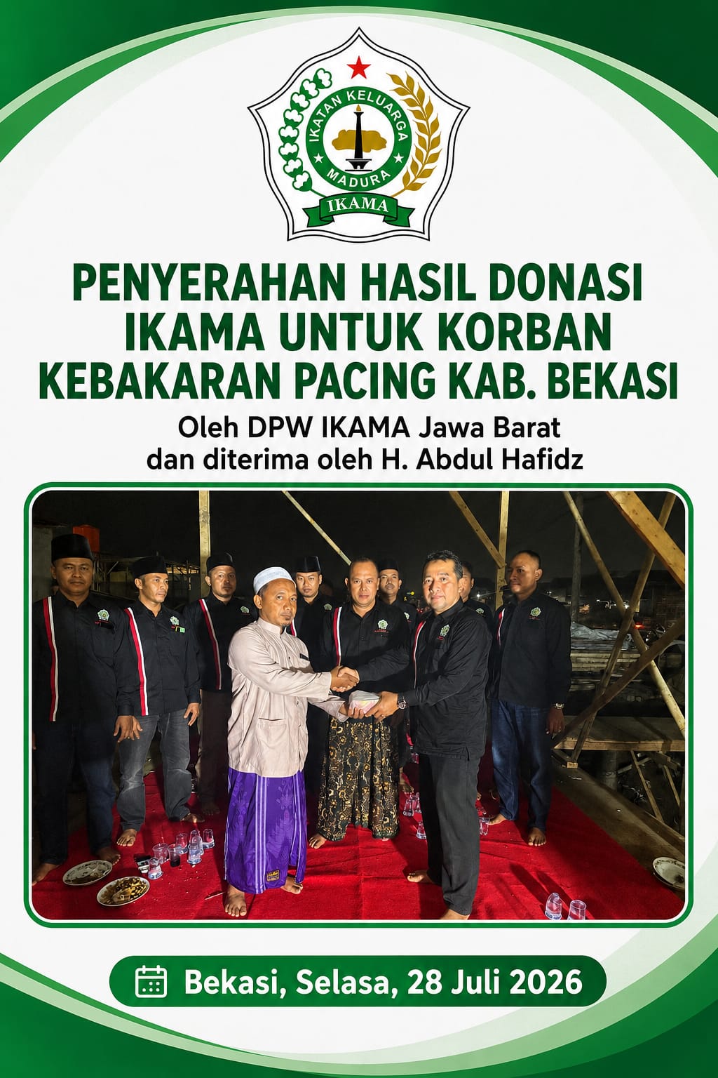 Donasi Korban Kebakaran: DPP, DPW IKAMA Jawa Barat dan DPC IKAMA Karawang Salurkan Bantuan Kemanusiaan di Kedungwaringin Bekasi
