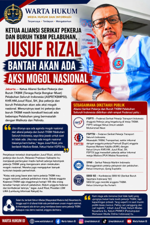 Ketua Aliansi TKBM Bantah Isu Mogok Nasional, Jusuf Rizal: Saat Ini Kondisi Pekerja Pelabuhan Kondusif