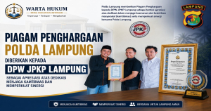 Resmi! Polda Lampung Anugerahkan Piagam Penghargaan kepada JPKP
