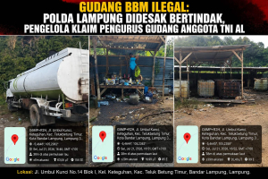 Gudang BBM Ilegal: Polda Lampung Didesak Bertindak, Pengelola Klaim Pengurus Gudang Anggota TNI AL