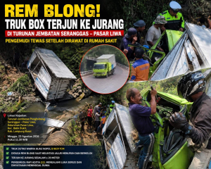 Kecelakaan Tunggal Truk Box di Liwa, Diduga Rem Blong hingga Terjun ke Jurang 20 Meter