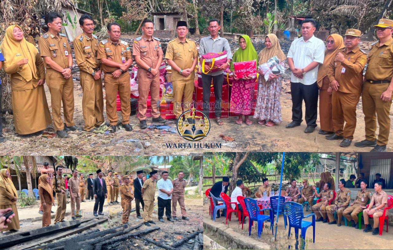Bupati Pesisir Barat Tinjau Lokasi Kebakaran di Pekon Sukamarga, Serahkan Bantuan dan Sampaikan Dukacita Kepada Korban
