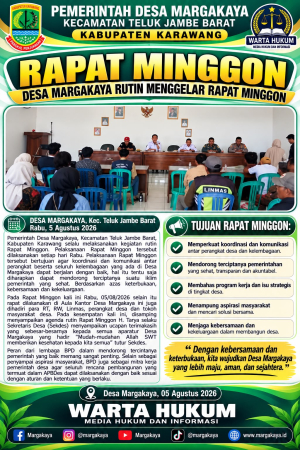 Rapat Minggon Desa Margakaya Perkuat Koordinasi Pemerintahan dan Sinergi Kelembagaan Desa