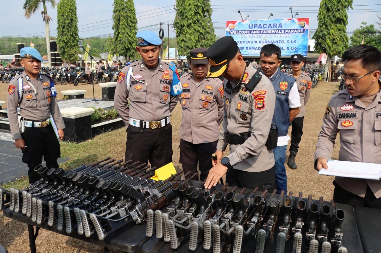 Apel Perdana Kapolres Way Kanan: Tekankan Soliditas, Disiplin, hingga Cek Randis dan Senpi Dinas