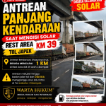 Kelangkaan Solar Diduga Masih Terjadi, Antrean Kendaraan Mengular di Rest Area KM 39 Tol Japek