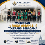 Wujudkan Rasa Aman dan Toleransi Beragama, Bhabinkamtibmas Bersama Sat Samapta Polresta Karawang Kawal Ibadah Jemaat Gereja Immanuel