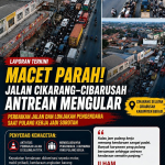 Jalur Cikarang–Cibarusah Macet Parah, Perbaikan Jalan dan Jam Pulang Kerja Picu Antrean Panjang
