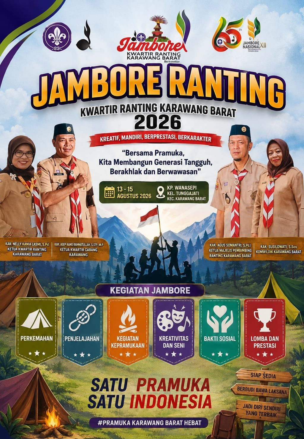 Jambore Ranting Karawang Barat 2026 Diikuti 1.343 Peserta, Perkuat Karakter dan Kemandirian Pramuka