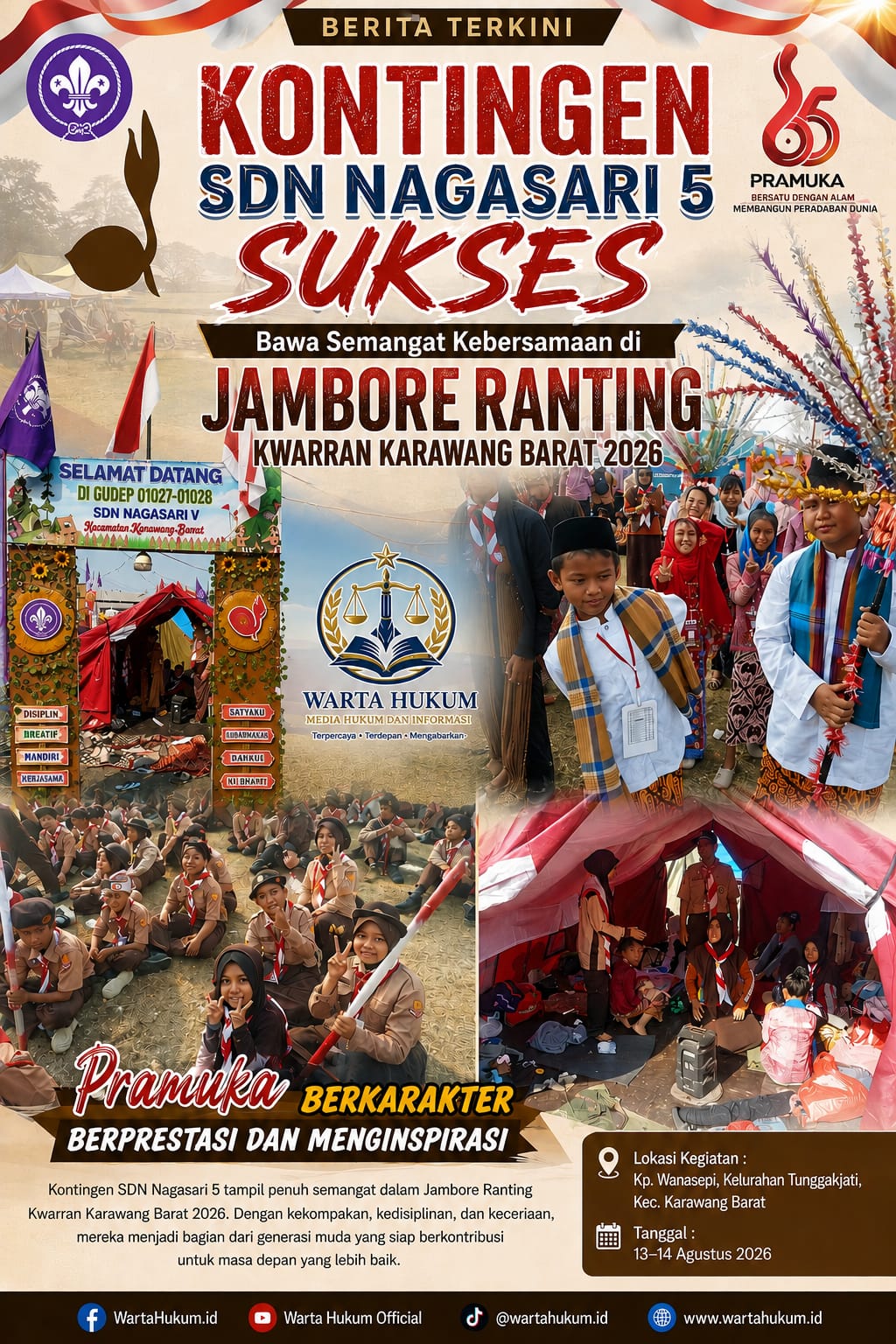 Kontingen SDN Nagasari 5 Sukses Bawa Semangat Kebersamaan di Jamran Karawang Barat 2026