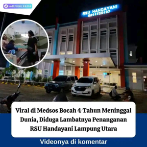 Bocah 4 Tahun Meninggal di UGD RS Handayani, Viral di Medsos