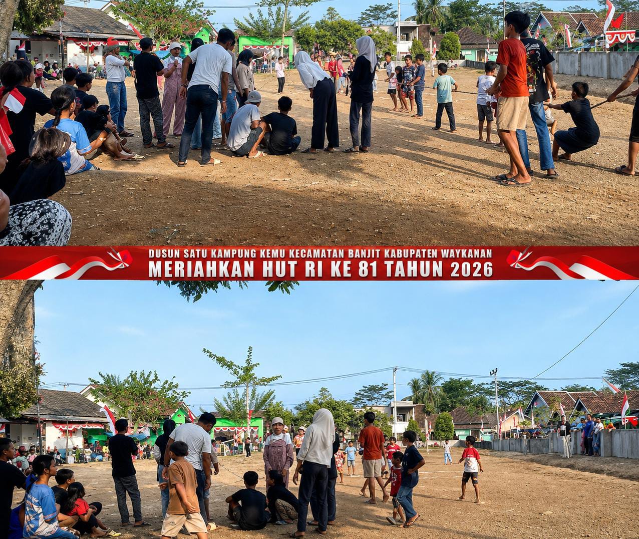 MERIAHKAN HUT KE-81 RI, MASYARAKAT DUSUN 1 KAMPUNG KEMU BANJIT GELAR BERBAGAI LOMBA RAKYAT