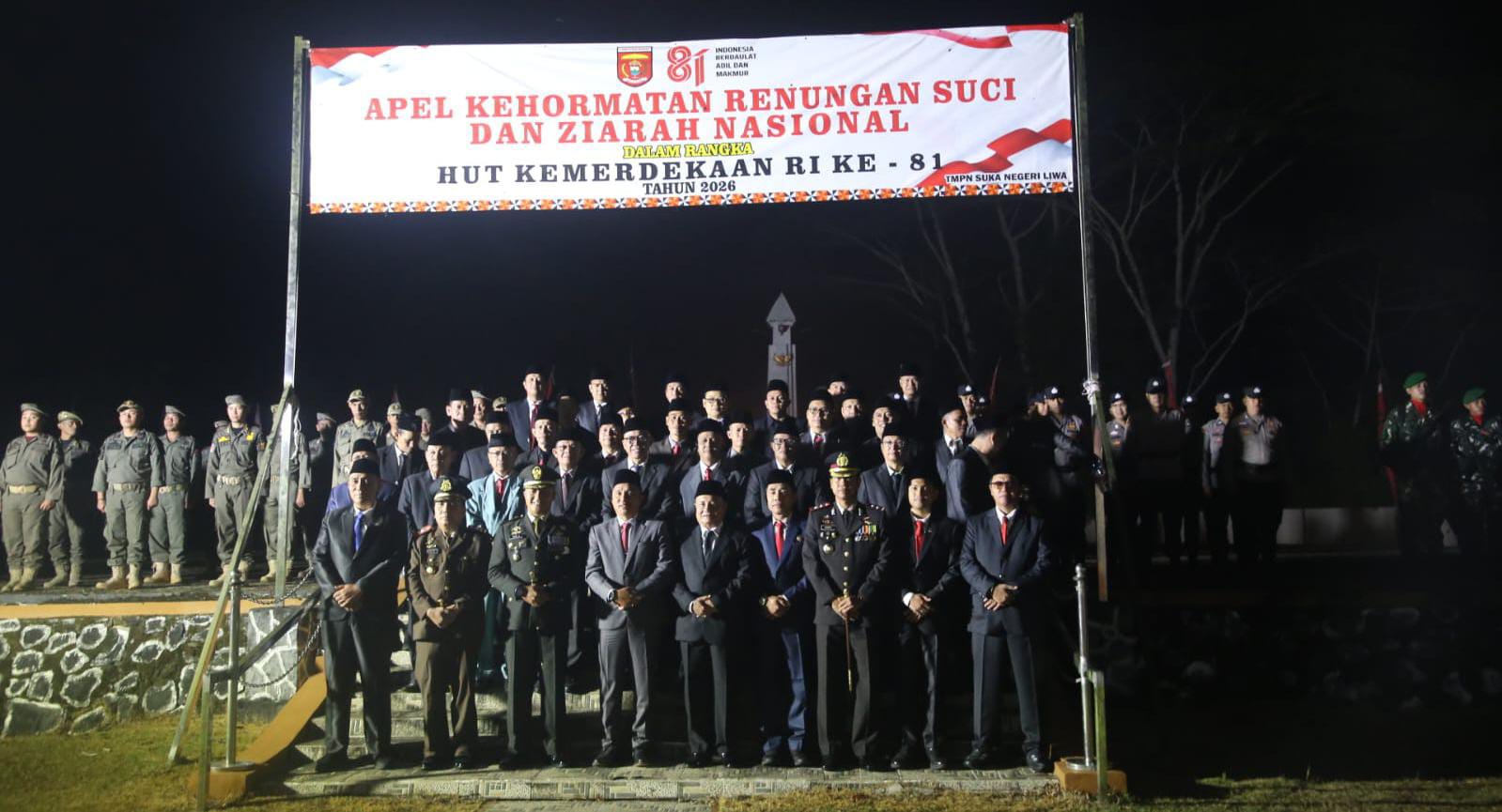 Pemkab Lampung Barat Gelar Apel Kehormatan dan Renungan Suci di TMP Liwa