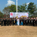 KAPOLRES WAY KANAN AKBP RAMADHONA HADIRI UPACARA PERINGATAN HUT KE-81 KEMERDEKAAN RI DI LAPANGAN KORPRI PEMKAB WAY KANAN