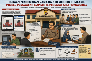 Dugaan Pencemaran Nama Baik di Medsos Didalami, Polres Pesawaran Siap Minta Pendapat Ahli Pidana UNILA