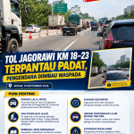 Tol Jagorawi KM 18–23 Terpantau Padat, Pengendara Diimbau Waspada