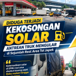 Diduga Terjadi Kekosongan Solar, Antrean Truk Mengular di Rest Area Tol Japek