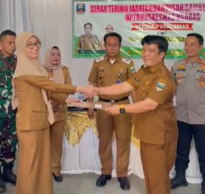 Pisah Sambut Kepala UPTD Puskesmas Ngaras, Nova Yusenta Pindah Tugas