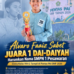 Alvaro Faaiz Sabet Juara 1 Dai-Daiyah, Harumkan Nama SMPN 1 Pesawaran