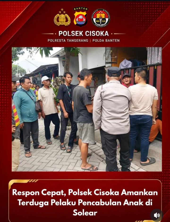 Dugaan Pencabulan Anak di Solear, Pria 46 Tahun Diamankan Polisi