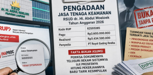 RSUD Abdul Moeloek Bantah Tuduhan Pengondisian Vendor Pengadaan Satpam Rp3,4 Miliar