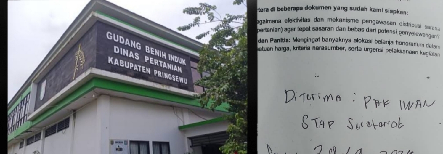 *Transformasi Anggaran 2026, Sejumlah Media Layangkan Surat Konfirmasi ke Dinas Pertanian Pringsewu*