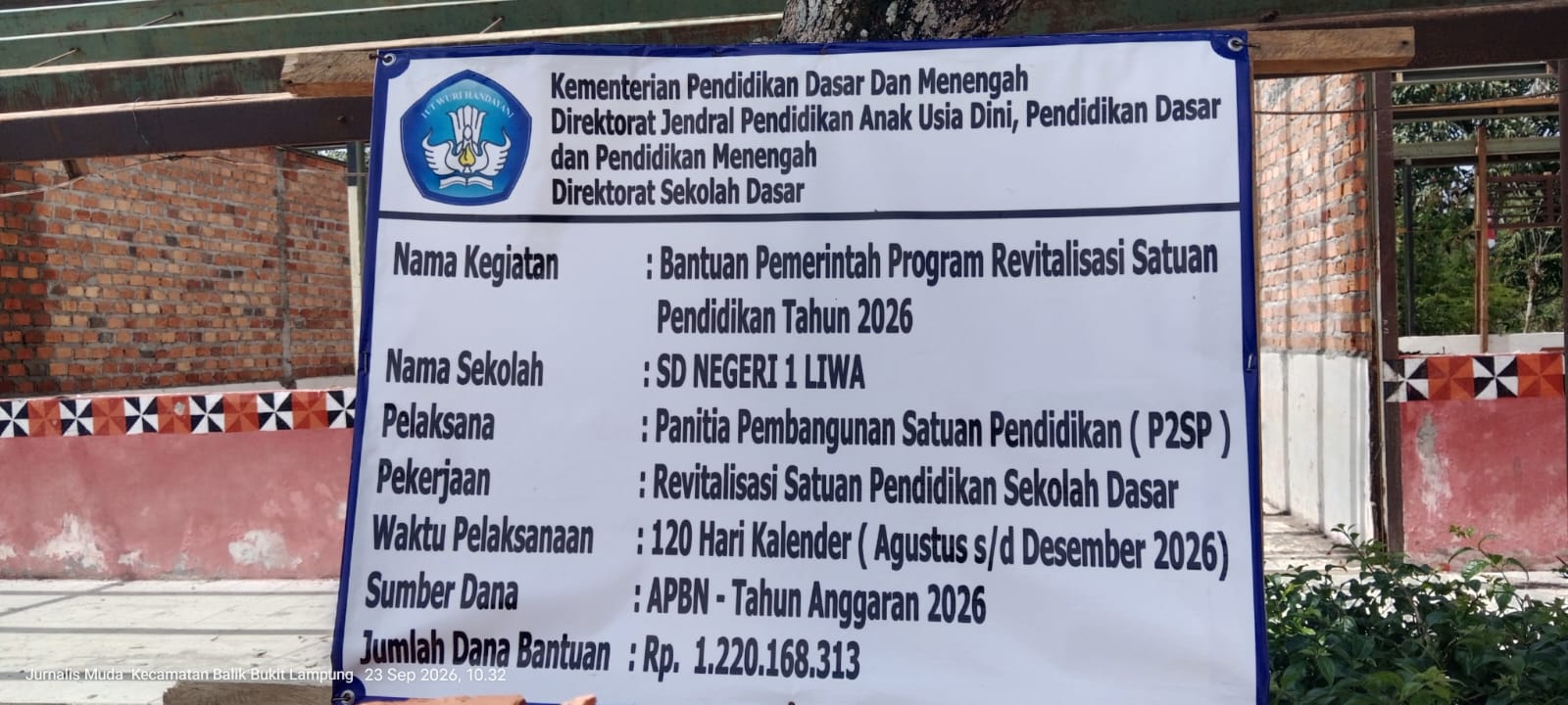 Revitalisasi SDN 1 Liwa Rp1,22 Miliar Dipertanyakan