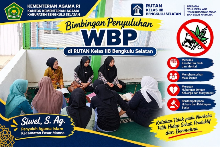 KUA Pasar Manna Berikan Penyuluhan Bahaya Narkoba kepada WBP Perempuan Rutan Manna