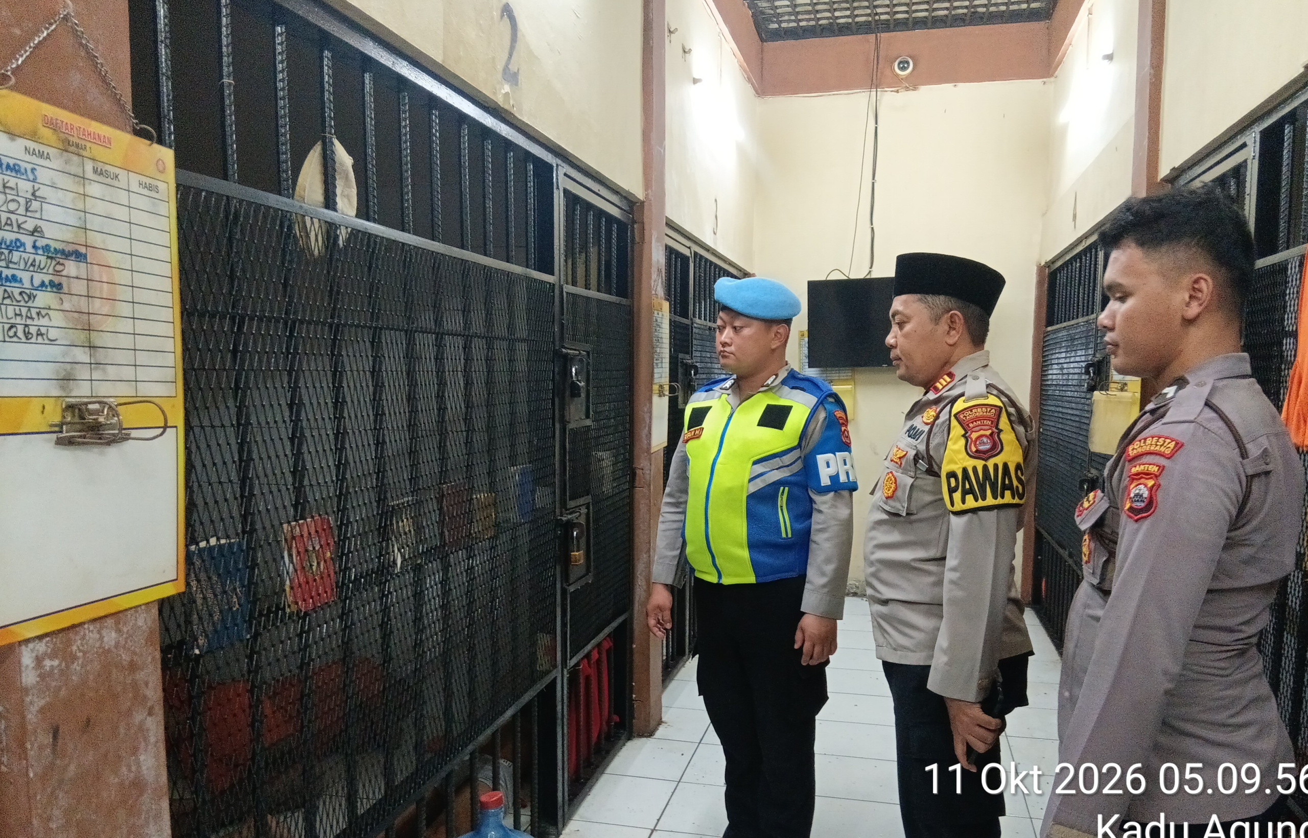 Sipropam Polresta Tangerang Cek Tahanan dan Ruang Rutan
