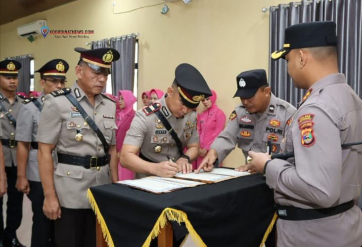 Kapolres Pringsewu Pimpin Sertijab Pejabat Utama dan Kapolsek, Iptu Agus Linto Jabat Kapolsek Sukoharjo